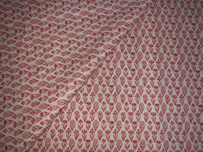 100% Cotton Linen  print 58" wide FLORAL PRINT motif's available in 2 colors red and cream ,blue and cream [17217/18]