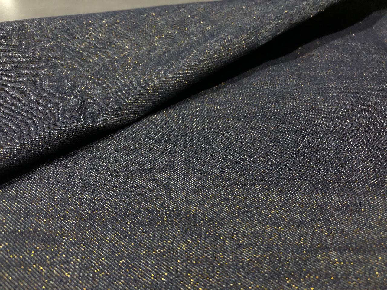 100% Cotton Denim WITH GOLD SHIMMER  Fabric 58" wide  [16864]