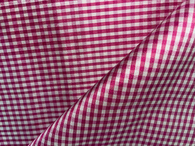 SILK Dupioni FABRIC Pink & Ivory color plaids 44" wide DUPC63[2]