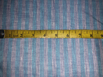 100% Linen stripe 60's Lea Fabric 58"sky  blue and blue stripe [17220]