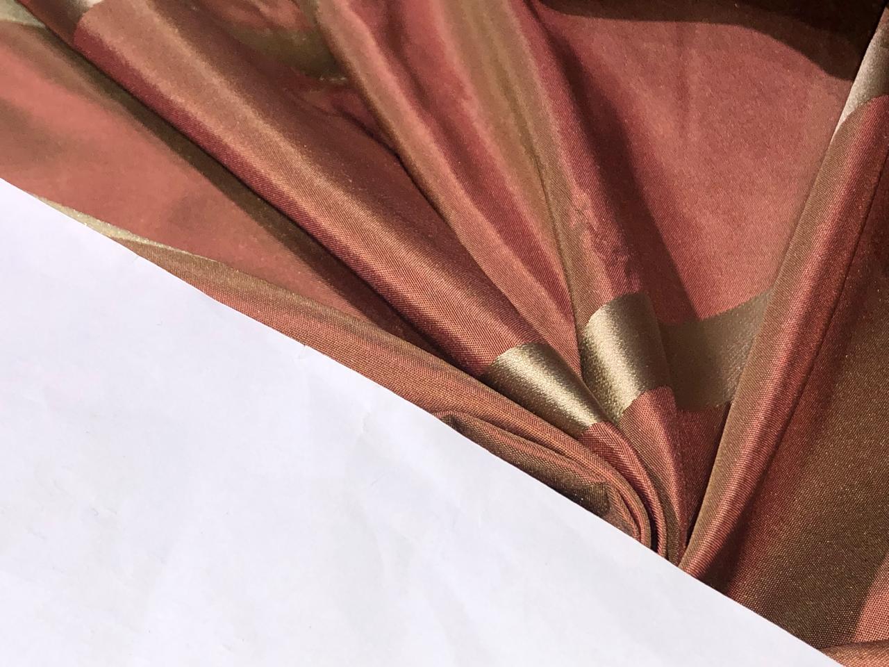 silk taffeta fabric golden bronze color with gold stripes wide 54" wide TAFS157[2]