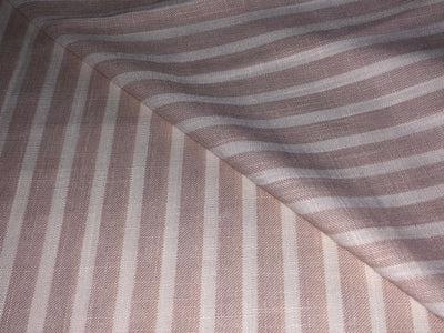 Cotton Viscose  Linen  biscuit and ivory stripe  Fabric 58" wide [17290]
