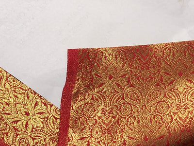 Silk Brocade fabric 44" wide INTRICATE JACQUARD available in 10 colors pink,gold,black,dark magenta,red,parot green,orange,royal blue,mango and burgandyBRO995