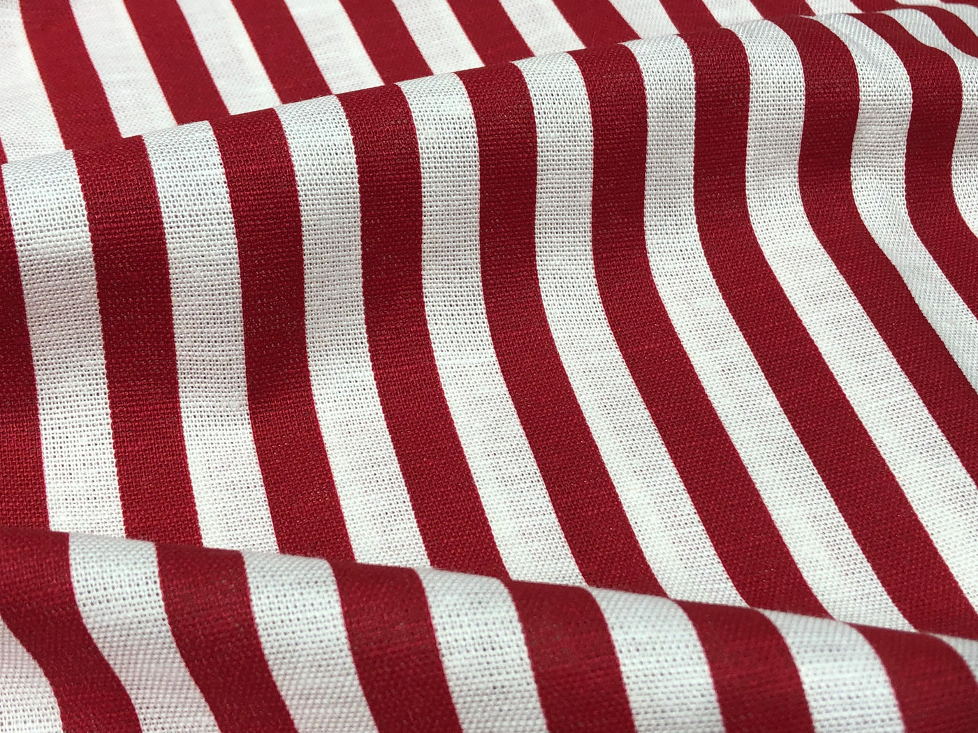 Linen  Fabric 48"wide  red and white  stripe [17288]