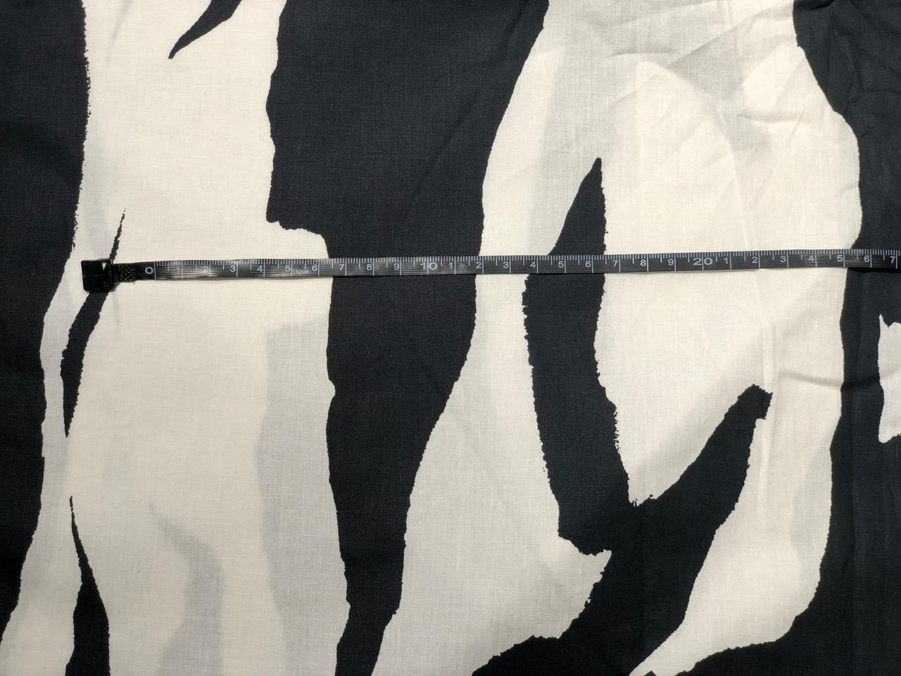 100% Cotton Poplin 58" wide black and ivory abstract print  [17624]