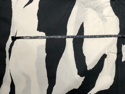 100% Cotton Poplin 58" wide black and ivory abstract print  [17624]