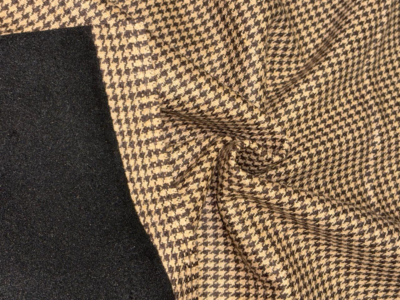 British houndstooth 30% wool blended suiting 58 inches wide fused with thin wool [18399]