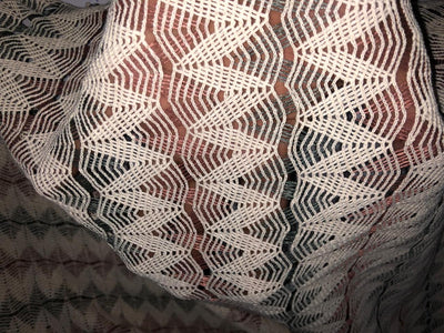 Cotton x jute fancy LACE overlay fabric offers intricate woven patterns 72"available in  2 designs diamond with squares and brown,green and cream triangles