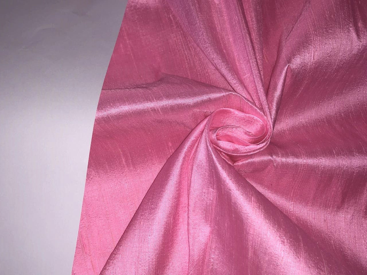 100% PURE SILK DUPION FABRIC PASTEL LIGHT PINK color 54&quot; wide WITH SLUBS*MM127[3]