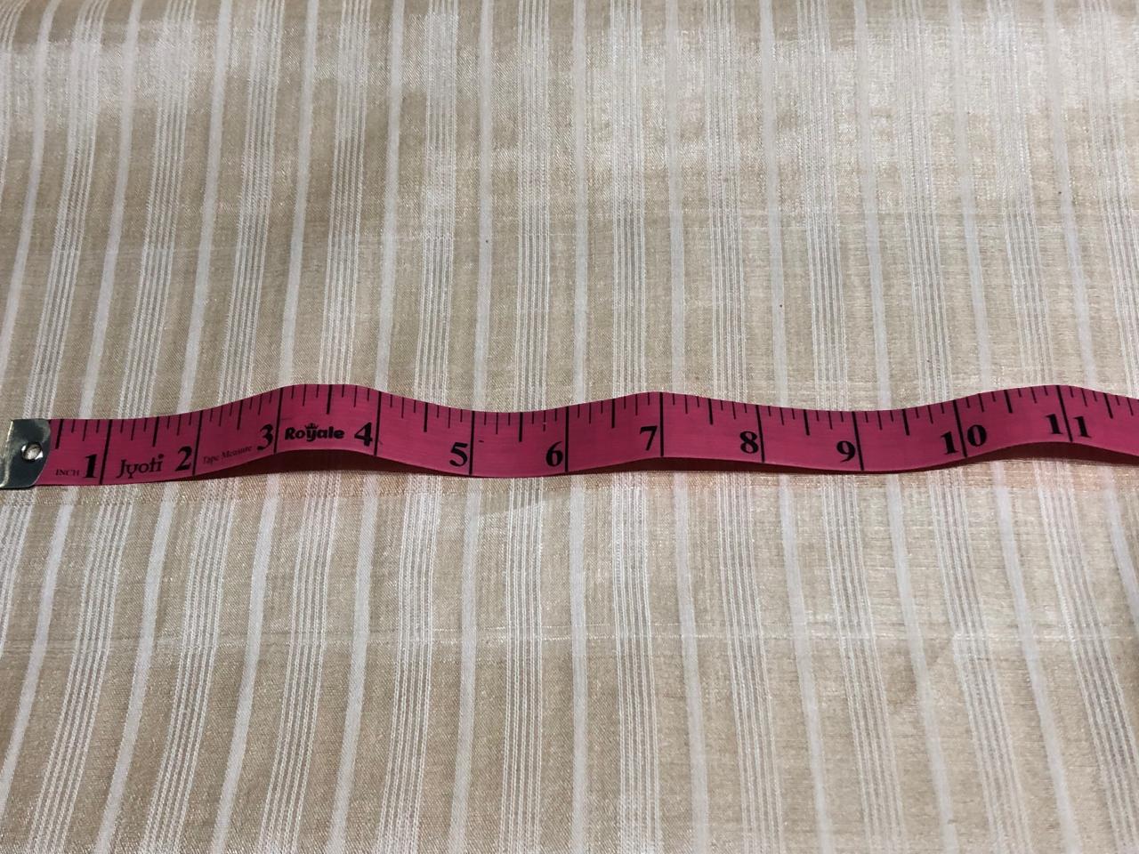 TUSSAR SILK FABRIC WITH SILK STRIPES 44" WIDE [17645]