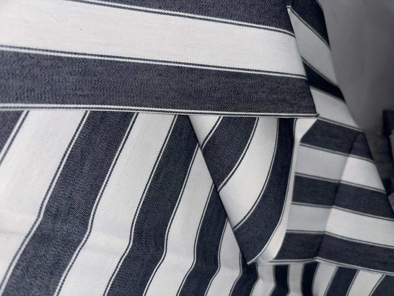 100% Cotton Denim  Fabric 58" wide STRIPES in 4 styles multicolor, charcoal /ivory, denim blue/white and denim blue /denim blue multicolor