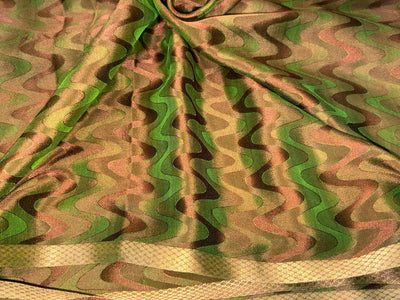 100% Silk Crepe Jacquard Fabric – Two-Tone Finish in Teal,Navy & Green/Burgundy & Red/Gold  44” Wide  16 Momme [18369/70/71]