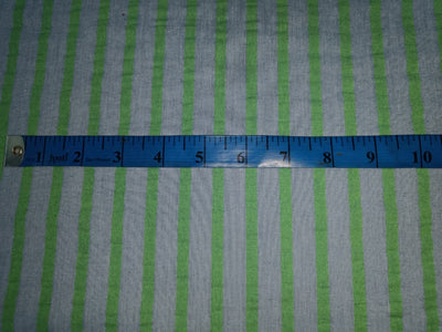 100% Cotton Chambray Seer Sucker fabric green and blue stripe 58" wide [15119]