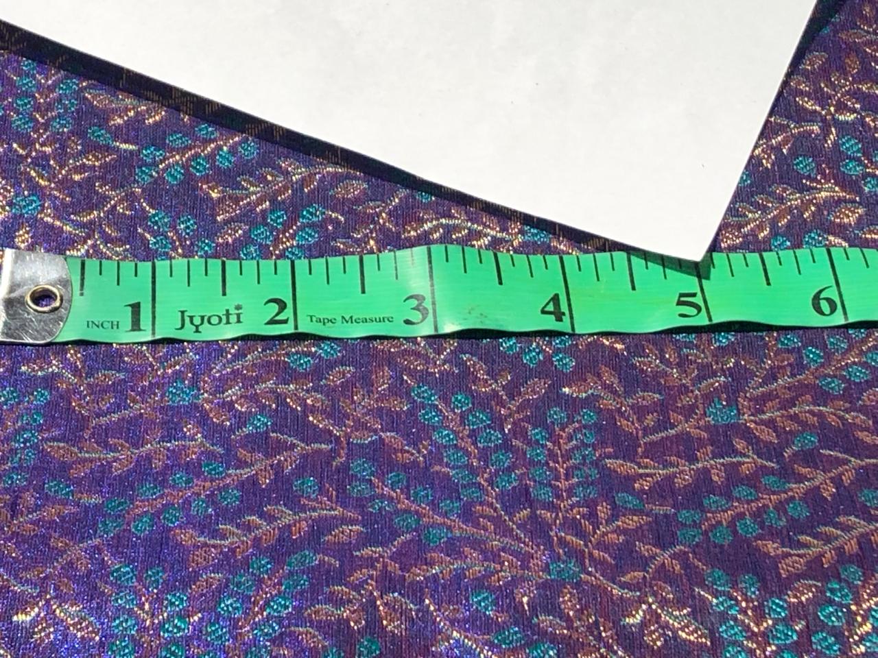 Brocade Fabric VINE Jacquard 3 D EFFECT with metallic gold available in 2 colors purple and blue BRO992[1/2]