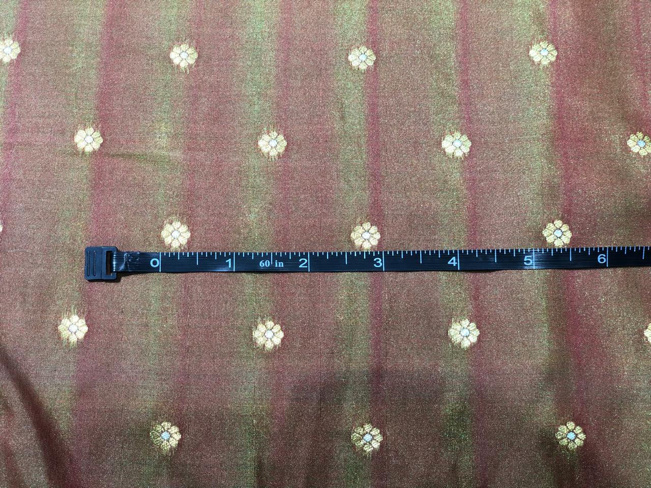 Silk Brocade fabric available in 3 colors two tone red x blue, two tone red x green and royal blue BRO1032