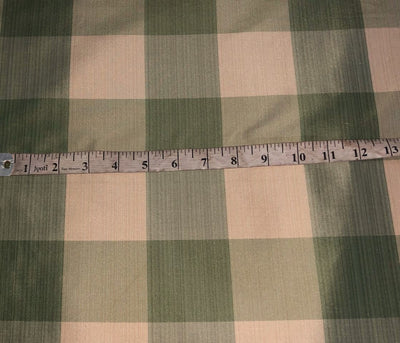 100% Silk tafetta plaids  pastel green,mint green, green and golden cream [tafnewc20roll]