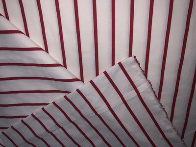 100% Cotton Poplin 48" wide red and white stripes [17291]