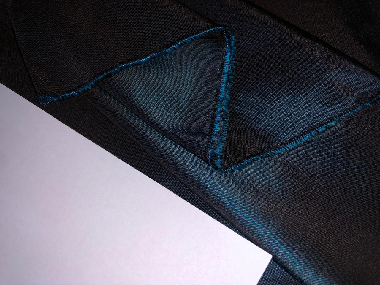 100% SILK TAFFETA FABRIC Ribbed PIN STRIPE 40 momme  54" wide- available in 6 colors [TEAL X BLACK /PINK X GOLD/ PURPLE RED /BLUE GREY / LIGHT BLUE AND YELLOW X ORANGE]