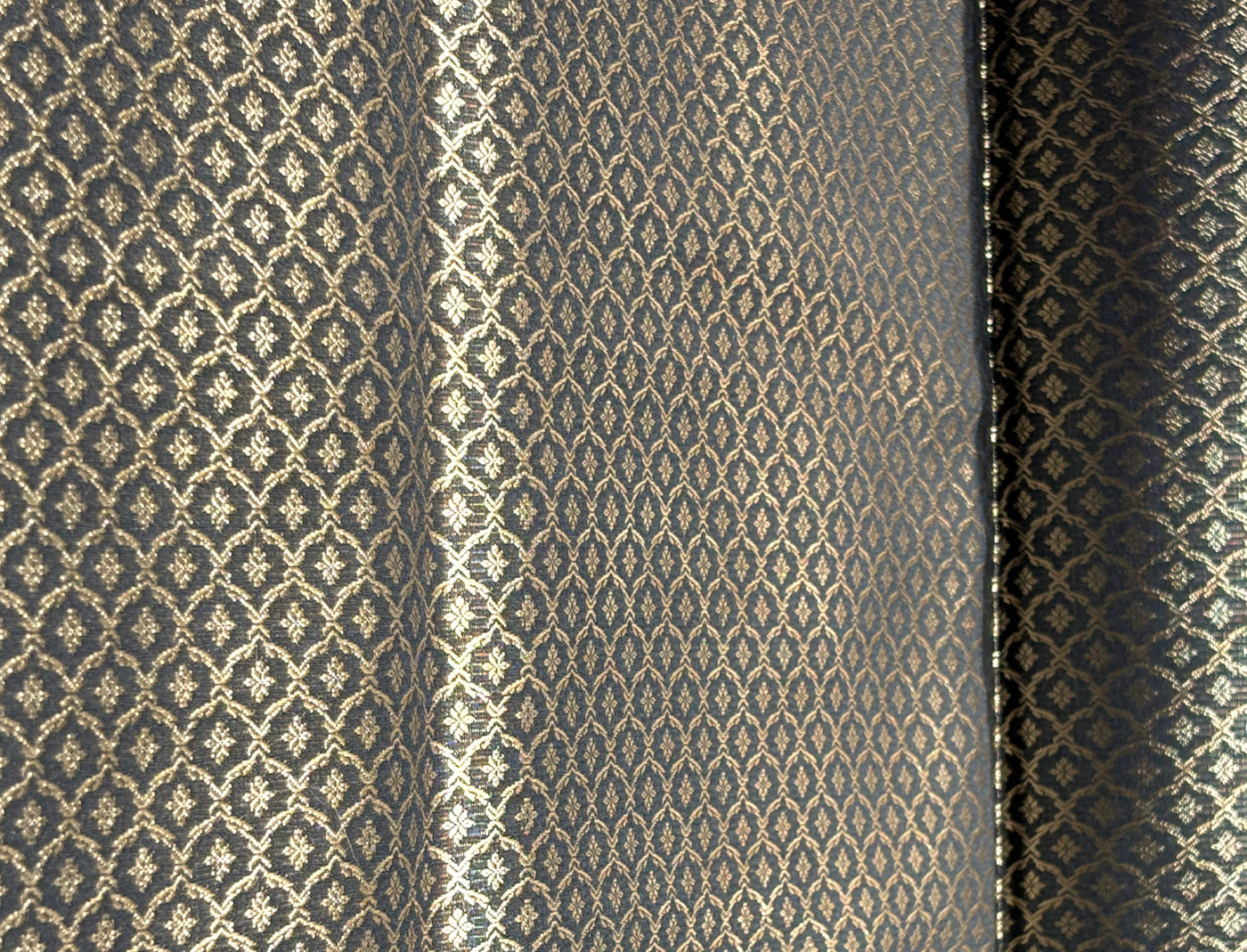 Brocade Fabric brown and gold diamond floral motif  all over Jacquard 44" BRO1028[3]