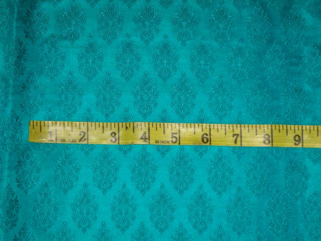 100% PURE SILK BROCADE FLORAL SEA GREEN COLOR 44" WIDE BRO400[2]