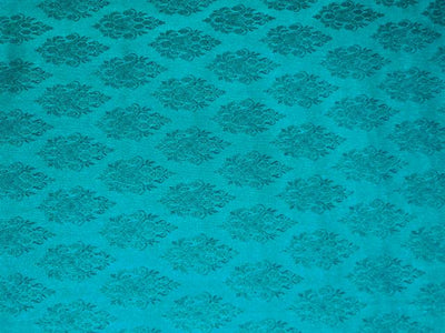 100% PURE SILK BROCADE FLORAL SEA GREEN COLOR 44" WIDE BRO400[2]