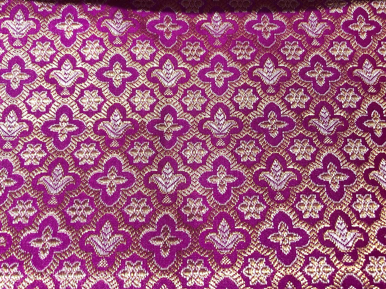 Brocade Fabric Jacquard x metallic gold Gold Color 44" WIDE BRO977 available in 2 colors bright pink and red