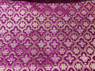 Brocade Fabric Jacquard x metallic gold Gold Color 44" WIDE BRO977 available in 2 colors bright pink and red