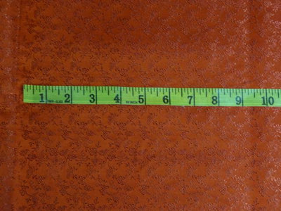 SILK BROCADE FABRIC REDDISH ORANGE color 44" wide BRO372[3]
