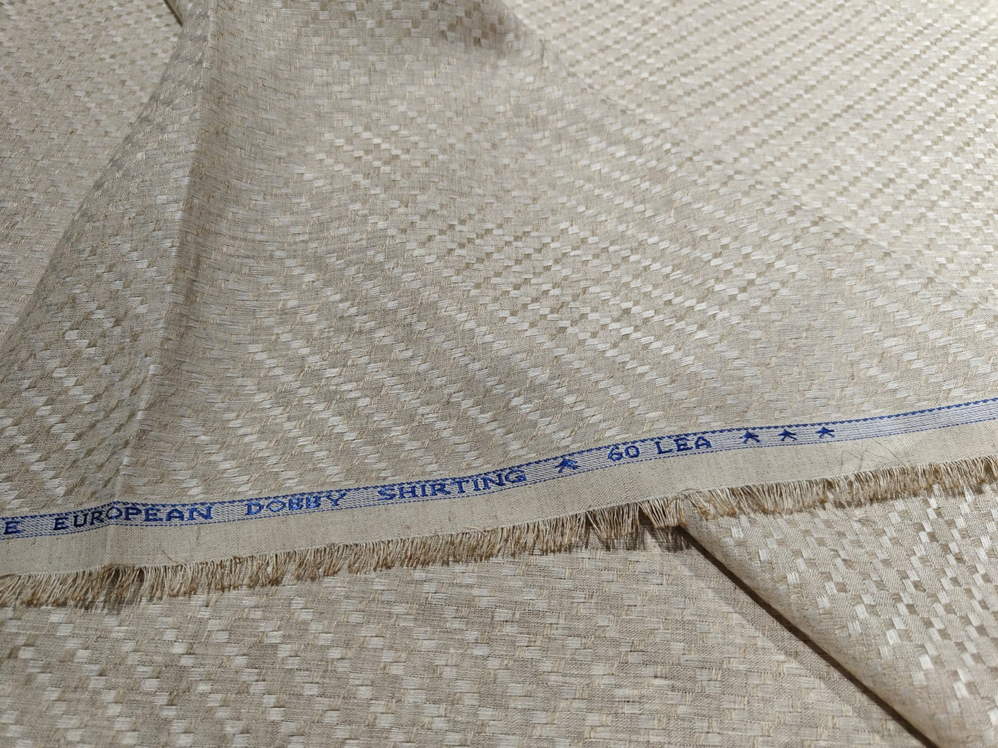 Linen dobby 58" wide available in 3 colors dark ivory/darker ivory and white sustainable and eco-friendly linen