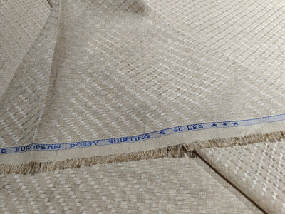 Linen dobby 58" wide available in 3 colors dark ivory/darker ivory and white sustainable and eco-friendly linen