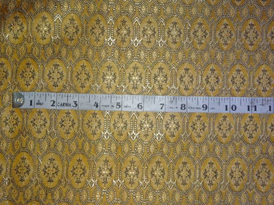 100% PURE SILK BROCADE FABRIC YELLOW GOLD AND BLACK 44" WIDE BRO400[4]