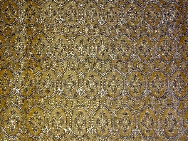 100% PURE SILK BROCADE FABRIC YELLOW GOLD AND BLACK 44" WIDE BRO400[4]