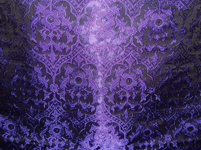 SILK BROCADE FABRIC Purple x black color 44" wide BRO268[2]