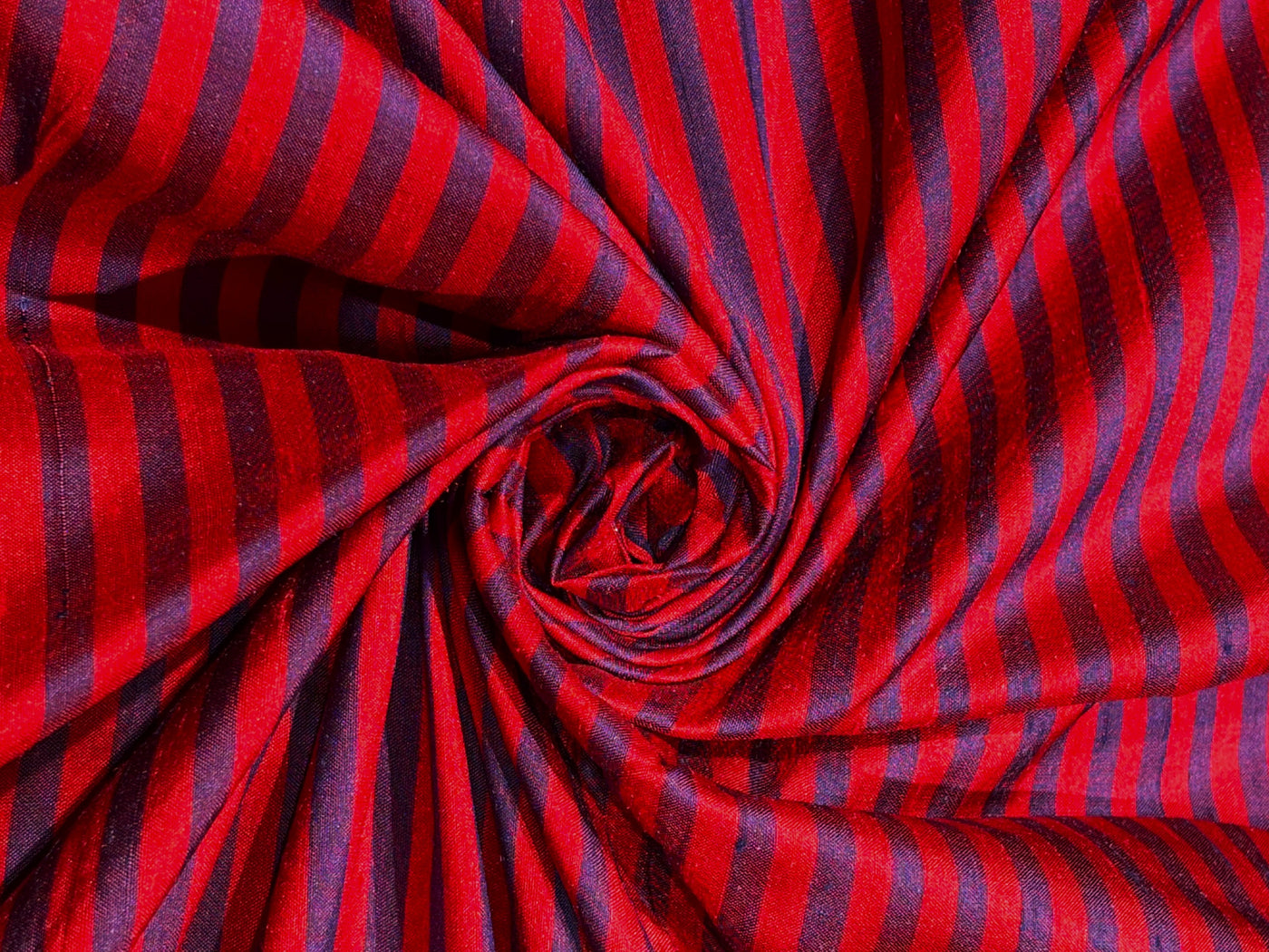 100% silk dupion  dark red and royal blue Stripes DUPNEWS13