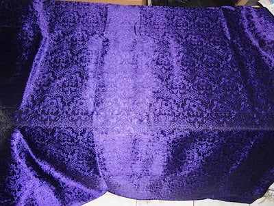 SILK BROCADE FABRIC Purple x black color 44" wide BRO268[2]