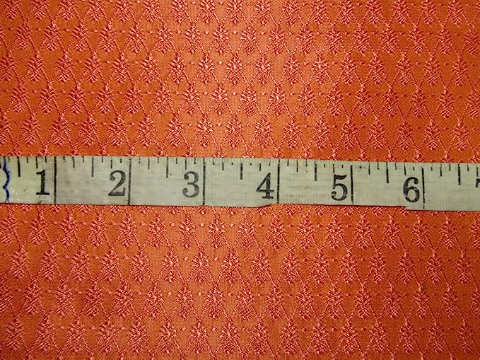 Spun Silk Brocade fabric Pale Orange Color 44" WIDE BRO259[5]