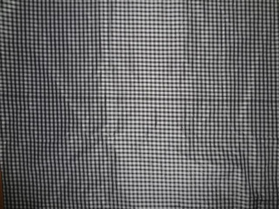 SILK TAFFETA FABRIC OF BLACK X WHITE CHECKS 54" wide TAF#C45[2]