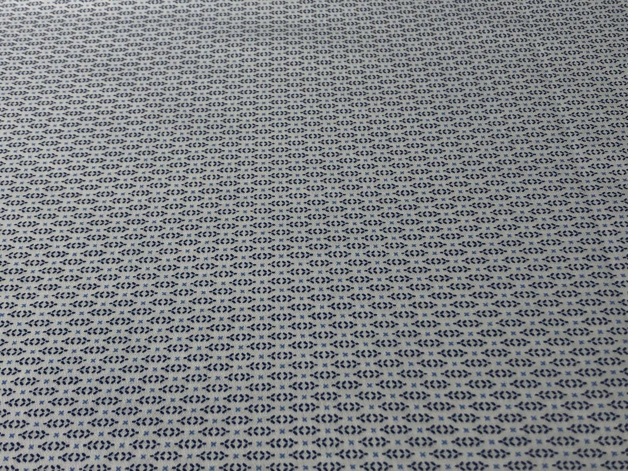 100% Cotton Poplin Soft feel 58" tiny blue abstract motifs all over  [17583]