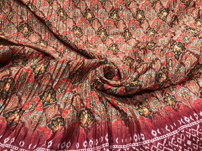 Pleated  Fabric 54'' Wide beautiful Indian design available in three colors [17651/52/53]