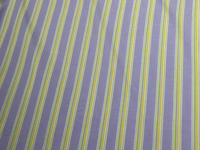 100% Cotton Poplin 56" wide lilac ,yellow and green  stripes  [18267]