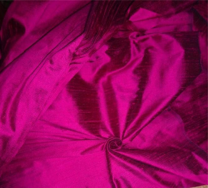 100% pure silk dupioni fabric INDIAN PINK X BLACK colour 44" wide with slubs MM9A[12]