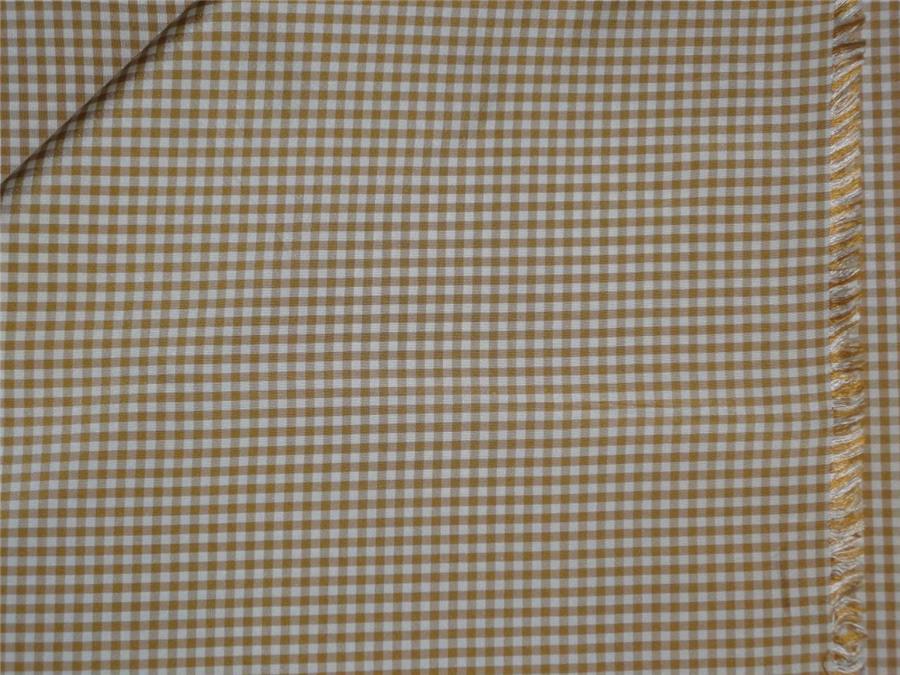 100% pure silk taffeta fabric ivory, brown color plaids 54" wide TAF#C43