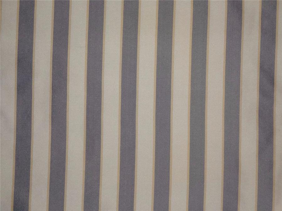 100% SILK TAFFETA Charcoal Gold X Mustard Color COLOUR STRIPE 48" wide Taf#S136[2]