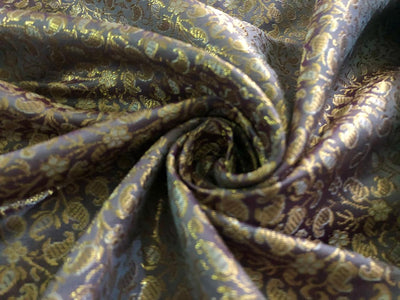 Silk Brocade fabric with subtle metallic gold jacquard available in 3 colors red , grey and burgandy  BRO989[4/5/6]