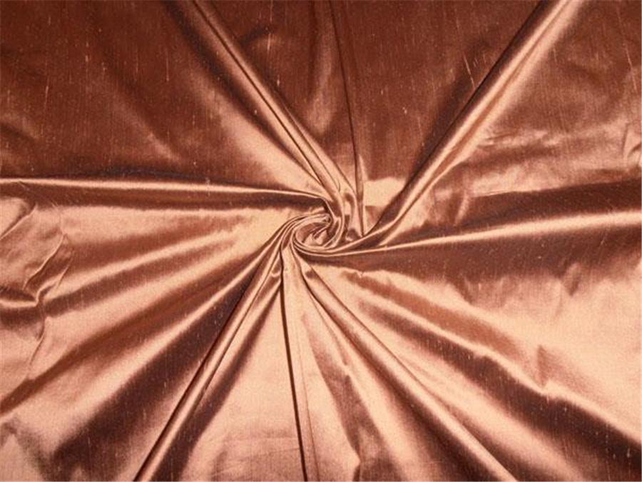 100% PURE SILK DUPION FABRIC PEACH X BLACK color 54" wide WITHOUT SLUBS DUP194[2]