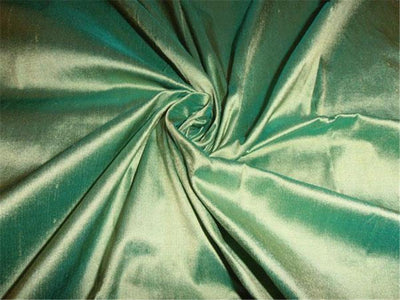 100% PURE SILK DUPION FABRIC SEA GREEN GOLD SHOT color 54" wide DUP112[1]