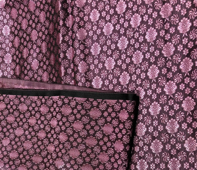 Silk Brocade fabric mulberry color with small self color motifs [17557]