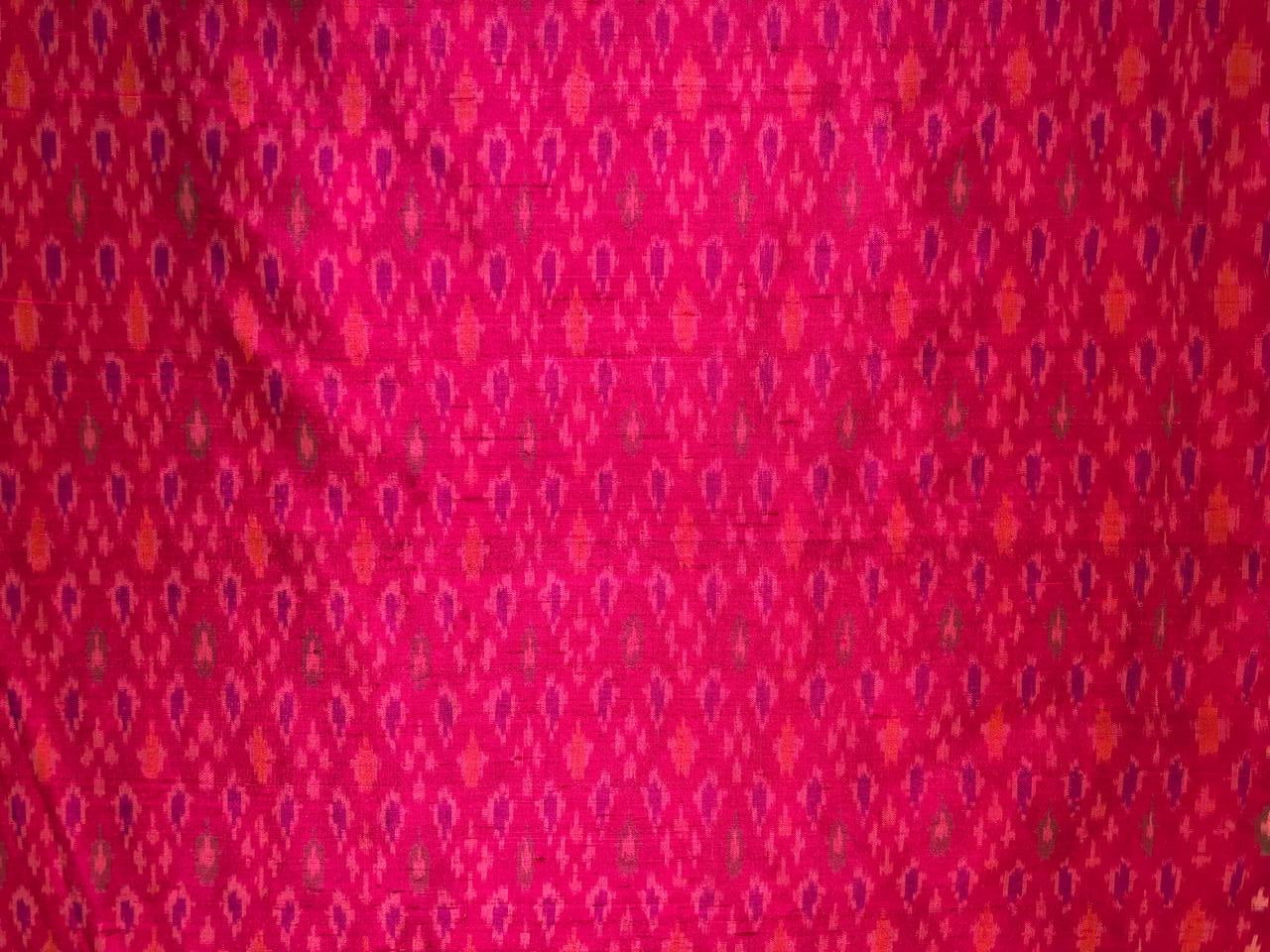 100% pure silk dupion ikat fabric pink color 44" wide available in 3 combinations
