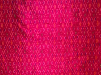 100% pure silk dupion ikat fabric pink color 44" wide available in 3 combinations