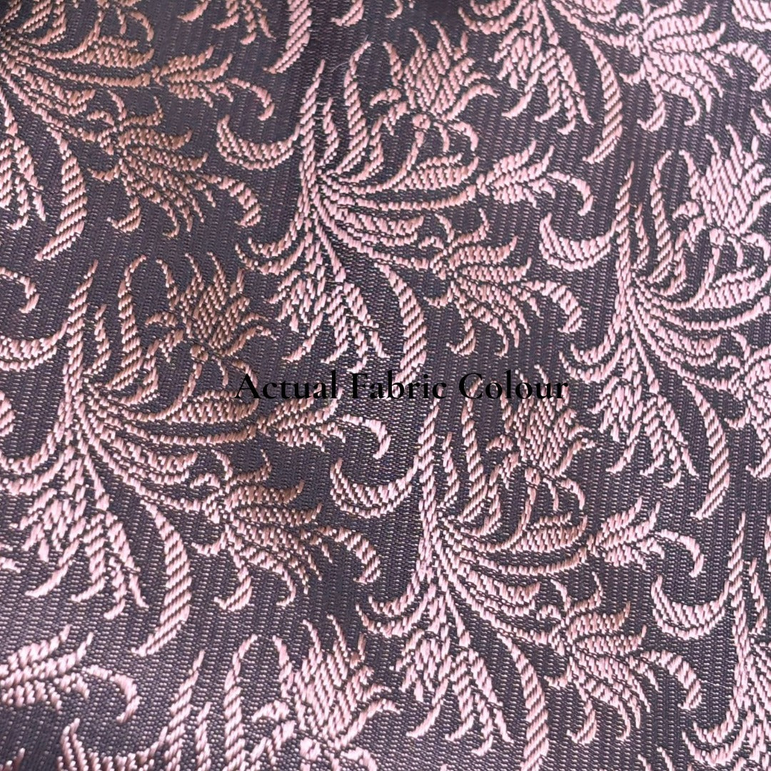 Brocade Fabric  brown with pinkish brown Floral Jacquard  44" BRO1029[1]